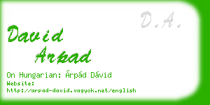 david arpad business card
